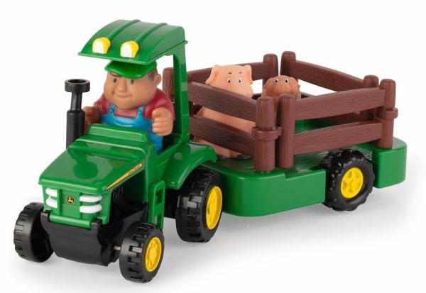 T46922 - JOHN DEERE tractor with trailer and animals - 1