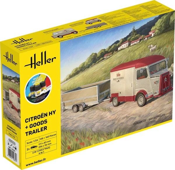 HEL52331 - Starter kit with paint and accessories - CITROEN HY with trailer to assemble - 1
