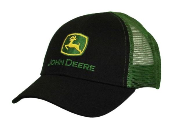 MC53080277BK - JOHN DEERE children's black cap with green mesh back - 1