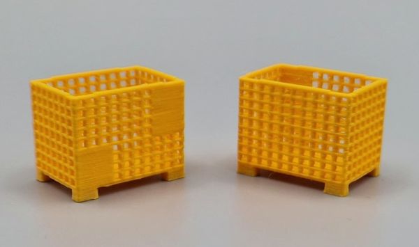 MSM5471/03 - 2 Yellow Wire Mesh Pallet Boxes - L.24 x W.16 x H.19.4 mm - 1