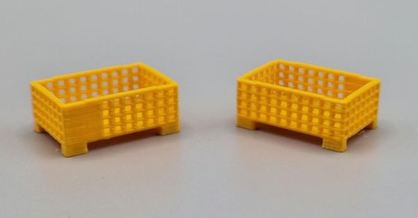 MSM5471/04 - 2 Yellow Half-Height Wire Mesh Pallet Boxes - L.24 x W.16 x H.10.3 mm - 1