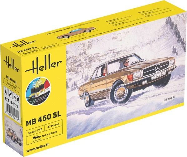 HEL56171 - Starter kit with paint and accessories - MERCEDES-BENZ 450 SL to assemble - 1