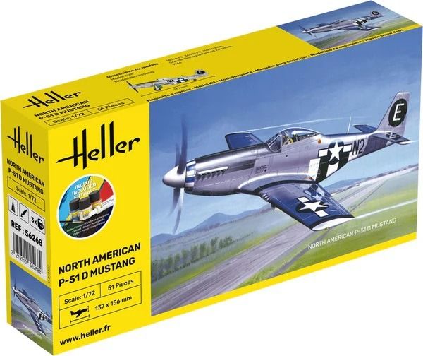 HEL56268 - Starter kit with paint and accessories - NORTH-AMERICAN P-51 Mustang to assemble - 1