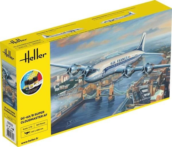 HEL56315 - Starter kit with paint and accessories - DOUGLAS DC6 Super Cloudmaster AIR France to assemble - 1