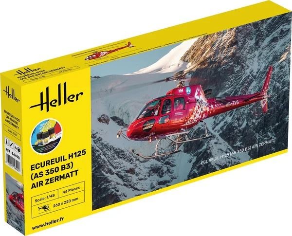 HEL56490 - Starter kit with paint and accessories - ECUREUIL H125 helicopter - AS 350 B3 - AIR ZERMATT (assembly required) - 1