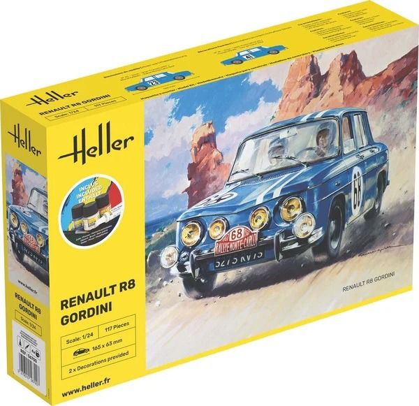 HEL56700 - Starter kit with paint and accessories - RENAULT R8 #68 GORDINI to assemble - 1