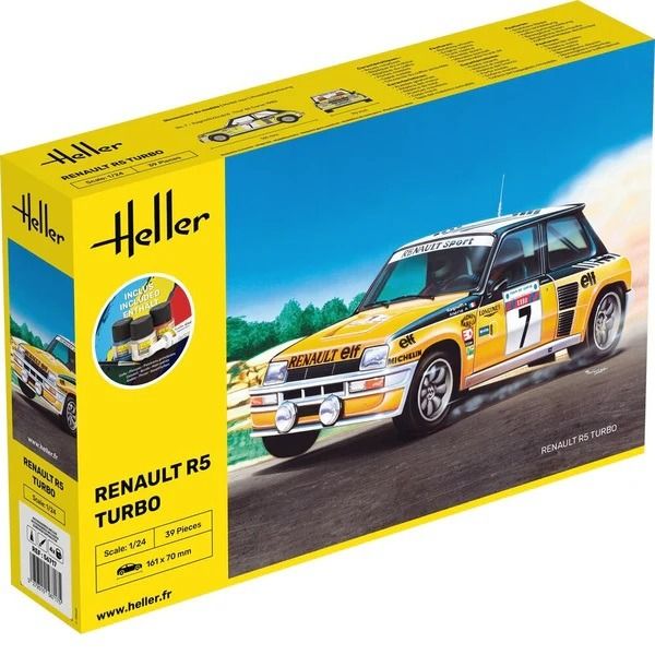 HEL56717 - Starter kit with paint and accessories - RENAULT R5 Turbo #7 to assemble - 1