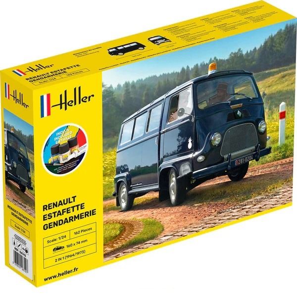 HEL56742 - Starter kit with paint and accessories - RENAULT Estafette Gendarmerie to assemble - 1