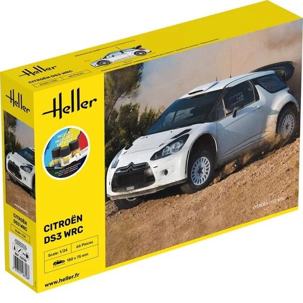 HEL56758 - Starter kit with paint and accessories - CITROEN DS3 WRC to assemble - 1