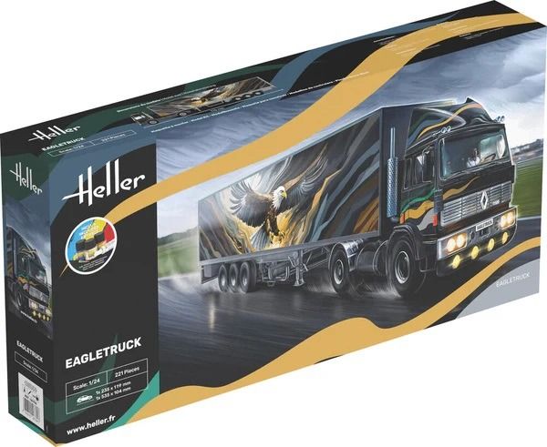 HEL56784 - Starter kit with paint and accessories - RENAULT G260 4x2 with 3-axle trailer - EAGLETRUCK - 1