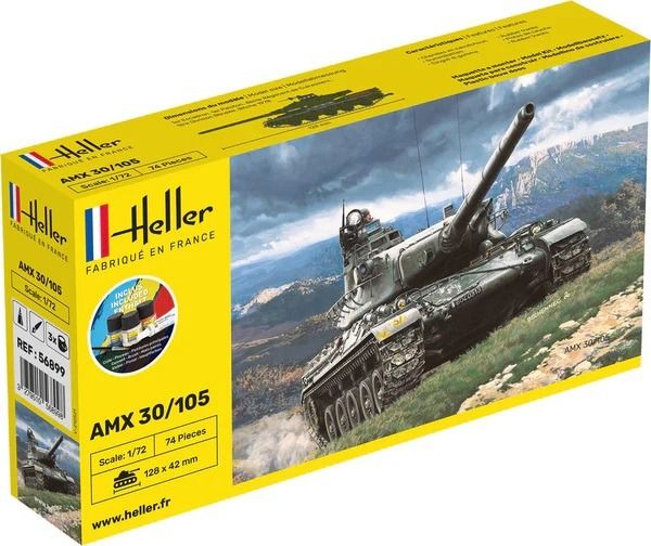 HEL56899 - Starter kit with paint and accessories - AMX 30/105 tank - 1