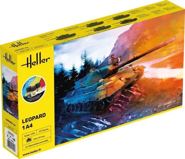 HEL57126 - Starter kit with paint and accessories - LEOPARD 1A4 tank - 1