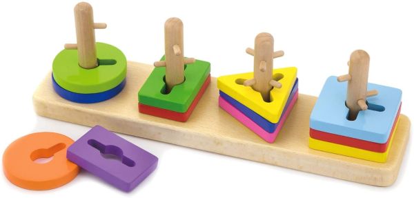 VIG50968 - Wooden pull-along and stacking shapes - 1