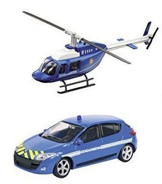 MDM57007A - RENAULT Megane gendarmerie with helicopter (helicopter not scale 1/43) - 1