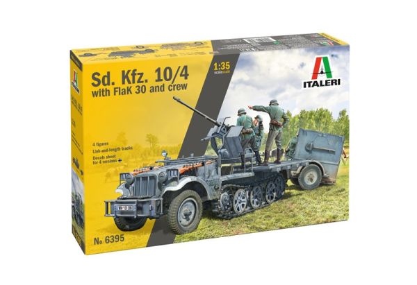 ITA6395 - Sd.kfz 10/4 military vehicle with Flak 30 and crew, for assembly and painting - 1