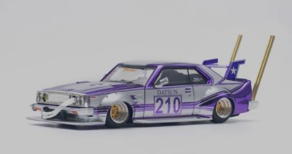 PR640107 - SKYLINE C210 Kaido Racer - Bosozoku style Purple and silver - 1