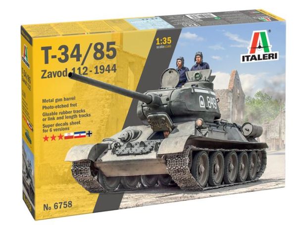 ITA6758 - T34/85 Zavod 112 1944 tank to assemble and paint - 1