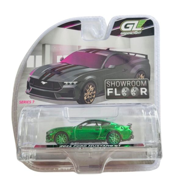 GREEN68070-B_VERT - FORD Mustang GT 2024 GREEN from the SHOWROOM FLOOR series in blister pack - 1