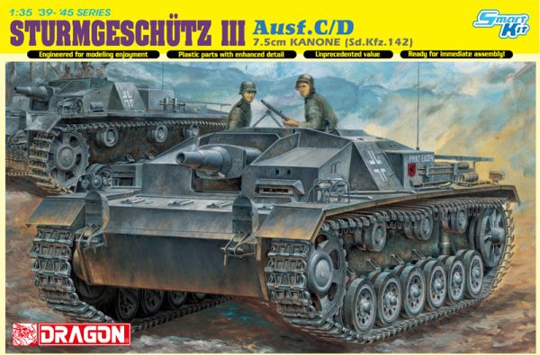 DRA6851 - Sturmgeschutz III Ausf.C/D assault gun with 7.5cm gun to be assembled and painted - 1