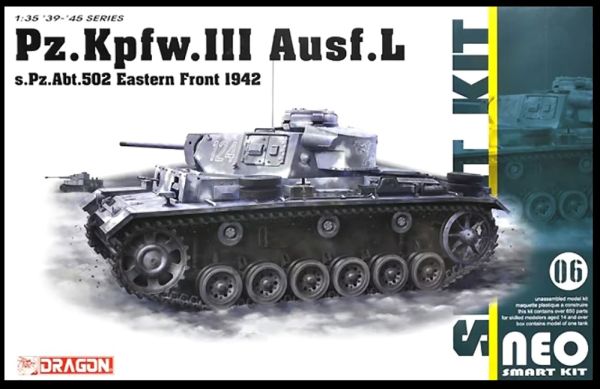 DRA6957 - PANZER Kpfw.III Ausf.L Pz.ABT502 assault tank - Eastern Front 1942 to be assembled and painted - 1