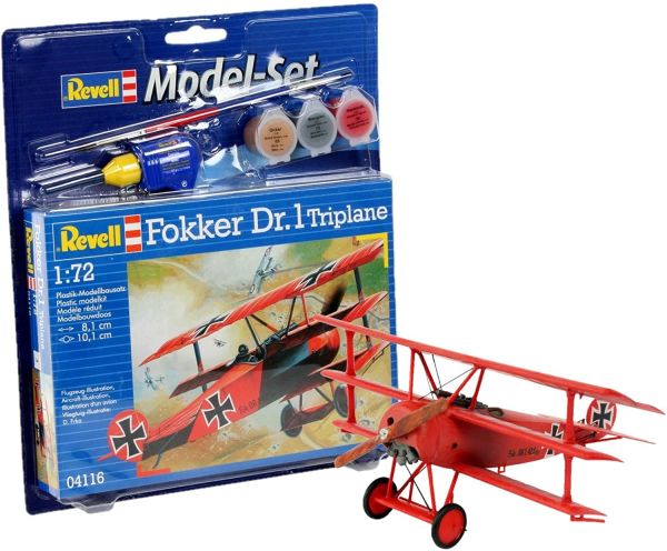 REV64116 - Model set Fokker DR.1 Triplane with painting to assemble - 1
