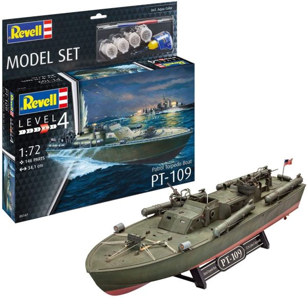 REV65147 - Model set Patrol Torpedo Boat PT-109 with painting to assemble - 1