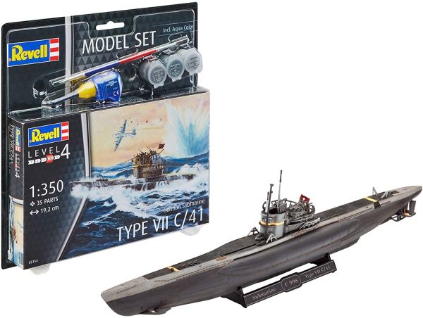 REV65154 - Model set German submarine type VII C / 41 with paint to assemble - 1