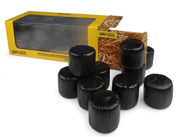 UH7230 - 20 black wrapped round silage bales - 1