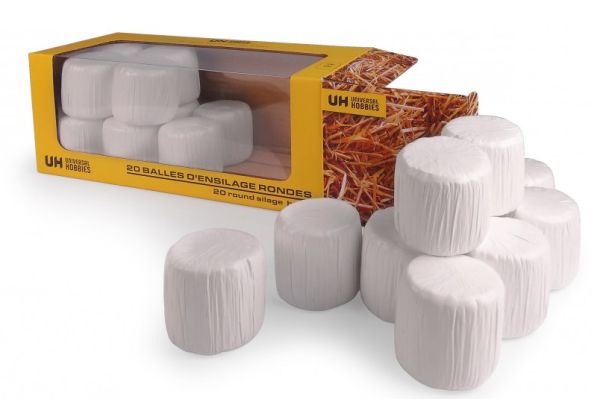 UH7232 - 20 white wrapped round silage bales - 1