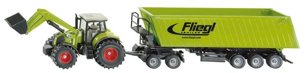SIK1949 - CLAAS AXION with loader and FLIEGL 3 Axles with dolly 2 Axles Ech:1/50 - 1