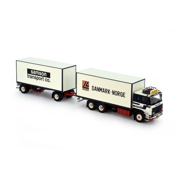 TEK76343 - SCANIA 142 carrier with KIM JOHANSEN trailer - 1