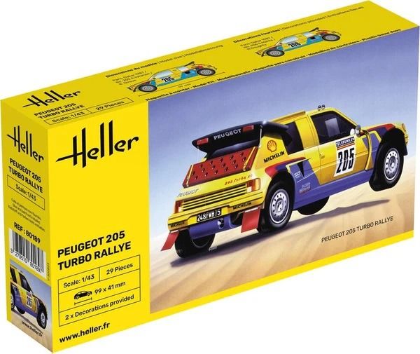 HEL80189 - PEUGEOT 205 Turbo Rallye #205 to assemble and paint - 1