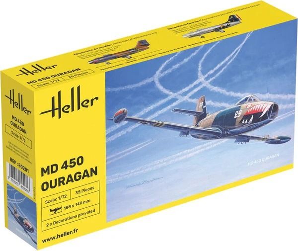 HEL80201 - DASSAULT MD450 Ouragan military aircraft to assemble and paint - 1