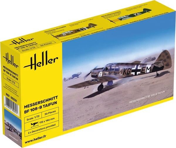 HEL80231 - MESSERSCHMITT BF 108 B Taifun military aircraft to assemble and paint - 1