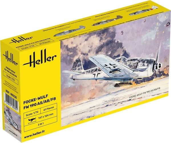 HEL80235 - FOCKE-WULF FW 190 A5/A8/F8 military aircraft to assemble and paint - 1