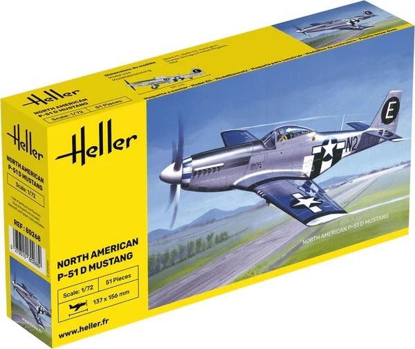 HEL80268 - P-51 Mustang military aircraft to assemble and paint - 1