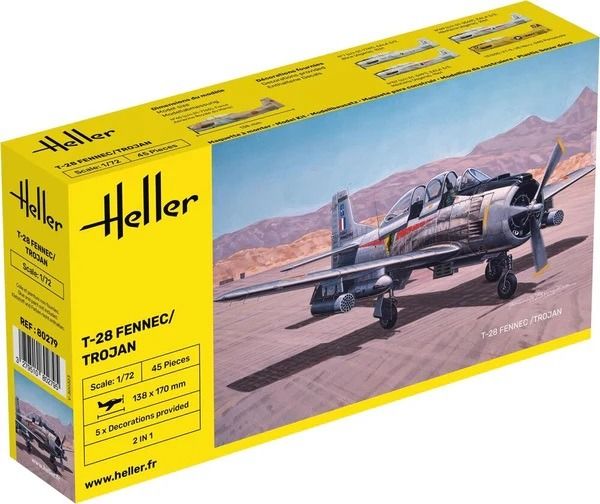 HEL80279 - T-28 Fennec/Trojan military aircraft to assemble and paint - 1
