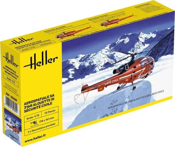 HEL80289 - Civil Security Helicopter - ALOUETTE III to assemble and paint - 1