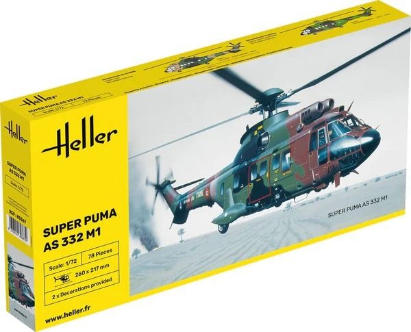 HEL80367 - SUPER PUMA AS 332 M1 military helicopter to assemble and paint - 1
