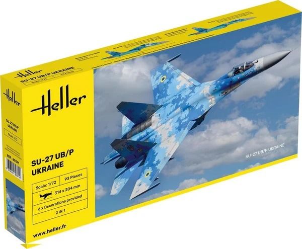 HEL80371 - Ukrainian Sukhoi Su-27 UB/P fighter jet to assemble and paint - 1