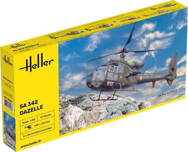 HEL80486 - GAZELLE SA 342 helicopter to assemble and paint - 1
