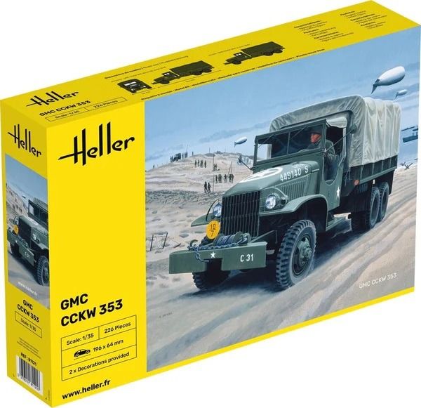 HEL81121 - GMC CCKW 353 military vehicle to assemble and paint - 1