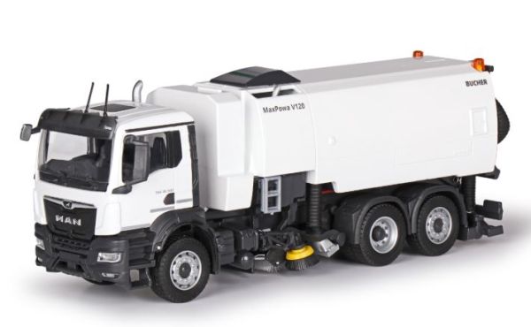 CON81257/0 - MAN TGS NN 6x2 sweeper truck with BUCHER MaxPower V120 engine, white - 1