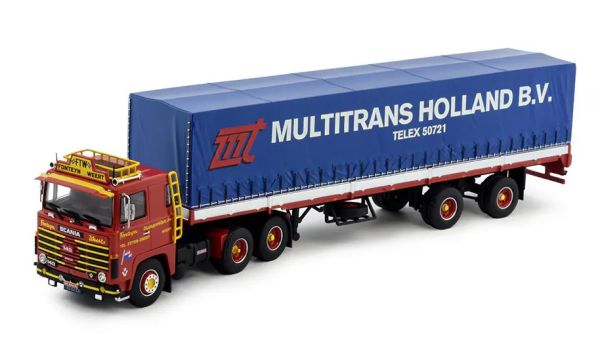 TEK81886 - SCANIA 140 6x4 with 2-axle tarpaulin-covered trailer FONTEIJN - 1