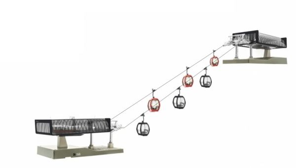 JC82492 - Mechanical lift with 3 red OMEGA V10 cabins - 3 black OMEGA V10 cabins - D-LINE - 1