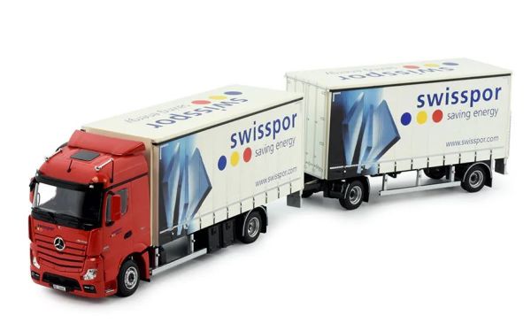 TEK82612 - MERCEDES-BENZ Actros Bigspace 4x2 rigid truck with curtained trailer, 1+1 axles, SWISSPOR - 1