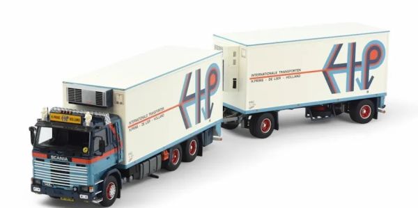 TEK83669 - SCANIA 142 V8 6x4 refrigerated rigid with 1+1-axle HANS PRINS refrigerated trailer - 1