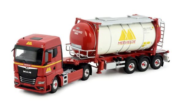 TEK83741 - MAN TX GM 4x2 with 3 axle container carrier and tank container MERVIELDE - 1