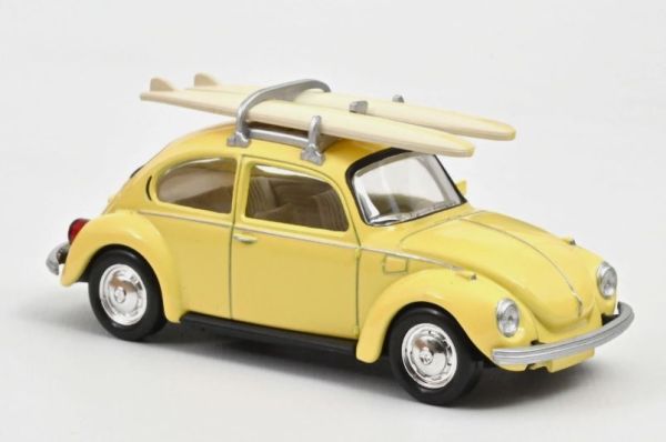 NOREV841007 - VOLKSWAGEN Beetle 1303 1973 Pastel Yellow with Surfboard - Jet-car - 1