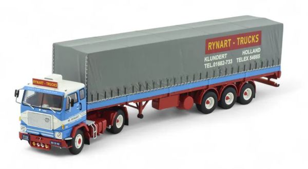 TEK84644 - VOLVO F88 4x2 with RYNART 3-axle covered trailer - 1